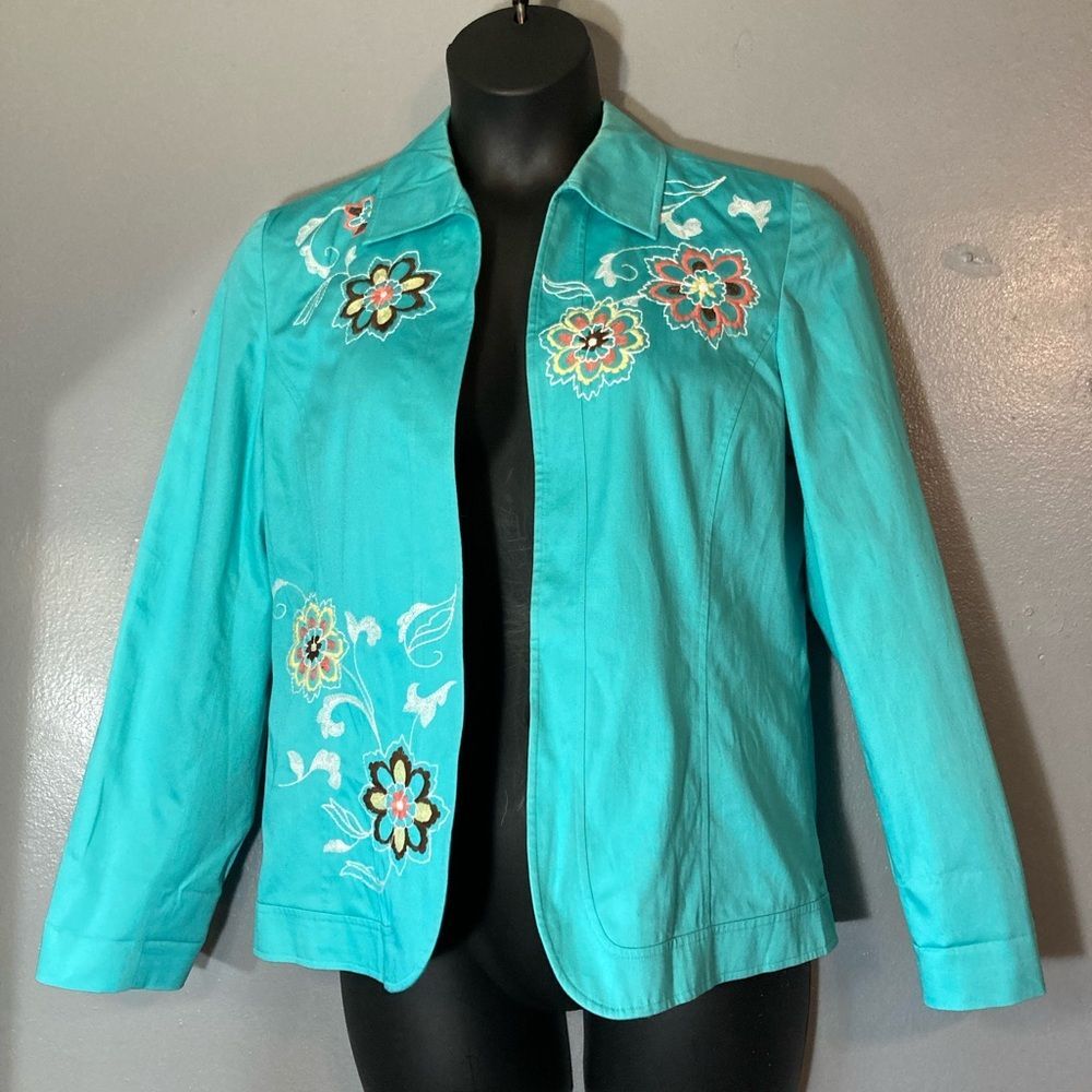 Birch Hill turquoise Embroidered Women's Blazer